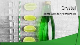  Presentation with soda - Cool new PPT layouts with drinking softdrinks - fresh cocktail preparation soda bottle backdrop and a white colored foreground