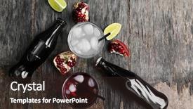  Presentation with colorful cocktails mojito red cocktail - Slides consisting of seeds glass cola - fresh cocktails preparation pomegranate lime background and a wine colored foreground