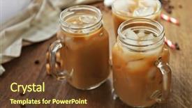  Presentation with milk - PPT theme consisting of iced coffee with milk background and a tawny brown colored foreground