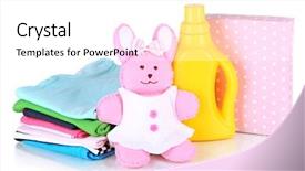  Presentation with clothes washing powder - Presentation design consisting of softener dryer and washing powder background and a  colored foreground
