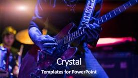  Presentation with stage - Presentation design with softpower - man is playing guitar background and a navy blue colored foreground