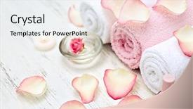  Presentation with animal pets on white - PPT theme having softservices - spa concept flower petals background and a  colored foreground