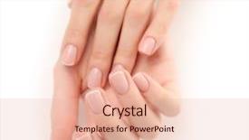  Presentation with manicure - PPT layouts enhanced with softservices - woman hands with beautiful manicure background and a lemonade colored foreground