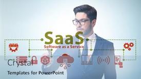  Presentation with saas - Presentation design with software-as-a-service-saas and a light blue colored foreground