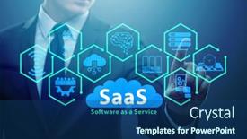  Presentation with saas - Slide set having software-as-a-service-saas background and a ocean colored foreground