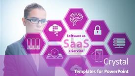  Presentation with saas - PPT layouts with software-as-a-service-saas background and a purple colored foreground
