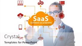  Presentation with saas - Beautiful PPT theme featuring software-as-a-service-saas backdrop and a sky blue colored foreground