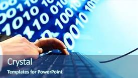  Presentation with software - Theme with software code - businessman background and a ocean colored foreground