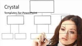  Presentation with business plan - Presentation theme having software desihn - business woman designing a plan background and a white colored foreground
