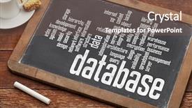  Presentation with database - Cool new slides with software desihn - database word cloud backdrop and a violet colored foreground