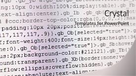  Presentation with code script - Cool new slide deck with software developer computer script backdrop and a light gray colored foreground
