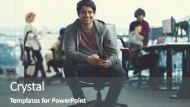  Presentation with creative writing - PPT theme consisting of software developer using mobile phone background and a gray colored foreground