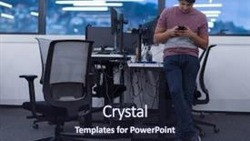  Presentation with creative writing - Audience pleasing slide deck consisting of software developer using mobile phone backdrop and a wine colored foreground