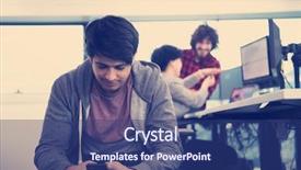  Presentation with programming - Beautiful PPT layouts featuring software developer using mobile phone backdrop and a  colored foreground