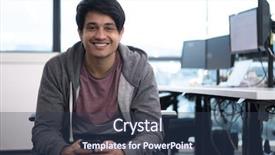  Presentation with creative writing - Beautiful theme featuring software developer using mobile phone backdrop and a tawny brown colored foreground