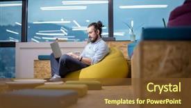  Presentation with developer - PPT layouts with software developer writing programming code background and a tawny brown colored foreground