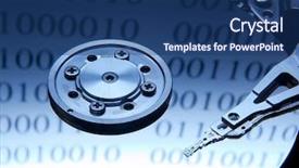  Presentation with software - Cool new presentation theme with software engineer - internals of an open harddisk backdrop and a ocean colored foreground