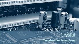  Presentation with motherboard - Audience pleasing presentation theme consisting of software engineering - inside a computer - closeup backdrop and a ocean colored foreground