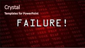  Presentation with failure - Slide deck featuring software fault - failure message in front background and a wine colored foreground