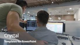  Presentation with problem solution - PPT layouts enhanced with software help desk - startup business people group working background and a gray colored foreground