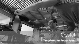  Presentation with problem solution - Amazing slide deck having software help desk - startup business people group working backdrop and a gray colored foreground