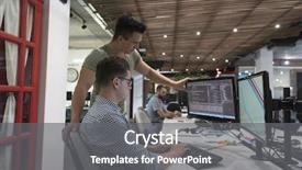  Presentation with problem solution - PPT theme featuring software help desk - startup business people group working background and a gray colored foreground