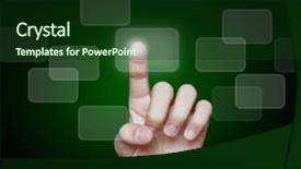  Presentation with software - Colorful PPT layouts enhanced with software innovation - hand backdrop and a forest green colored foreground