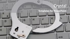  Presentation with software maintenance support - Cool new slides with software maintenance support - handcuffs on computer keyboard backdrop and a  colored foreground