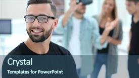  Presentation with software testing - Beautiful PPT theme featuring software programmer testing a new backdrop and a ocean colored foreground