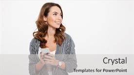  Presentation with software - PPT layouts enhanced with software shop - portrait of a happy casual background and a light gray colored foreground