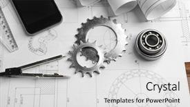  Presentation with software engineering - Presentation theme with software supply - engineering supplies phone and blueprints background and a light gray colored foreground