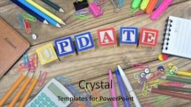  Presentation with tools - Audience pleasing presentation design consisting of software supply - update word and office tools backdrop and a coral colored foreground