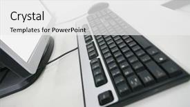  Presentation with lab - Audience pleasing PPT theme consisting of software training - computer in lab backdrop and a white colored foreground