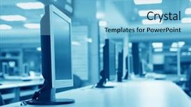  Presentation with computer software - Amazing slides having software training - computer in lab backdrop and a light blue colored foreground