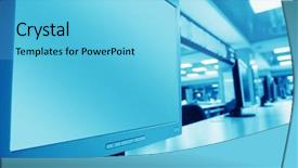  Presentation with computer software - Theme consisting of software training - computer in lab background and a light blue colored foreground