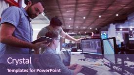  Presentation with problem solution - Audience pleasing slide deck consisting of software training - startup business people group working backdrop and a violet colored foreground