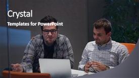  Presentation with group - Audience pleasing PPT theme consisting of software training - startup business people group working backdrop and a  colored foreground