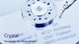  Presentation with hard disk drive - Theme enhanced with softwareware - address on disk drive background and a sky blue colored foreground