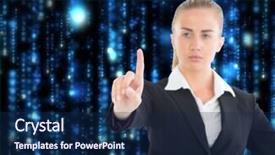  Presentation with composite - Beautiful slide set featuring softwareware - composite image of blonde businesswoman backdrop and a  colored foreground