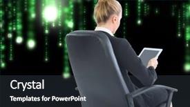  Presentation with microwave imaging image of modern - PPT theme featuring softwareware - composite image of blonde businesswoman background and a dark gray colored foreground