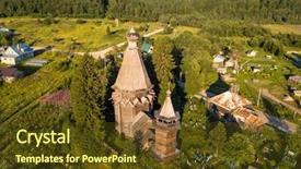  Presentation with bird eye view - Amazing PPT layouts having soginicy village podporozhysky district backdrop and a tawny brown colored foreground