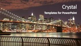  Presentation with brooklyn bridge - Cool new theme with soho - brooklyn bridge and manhattan skyline backdrop and a tawny brown colored foreground