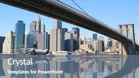  Presentation with brooklyn bridge - Beautiful slide deck featuring soho - brooklyn bridge and manhattan skyline backdrop and a ocean colored foreground