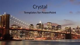  Presentation with brooklyn bridge - PPT theme featuring soho - brooklyn bridge and manhattan skyline background and a  colored foreground