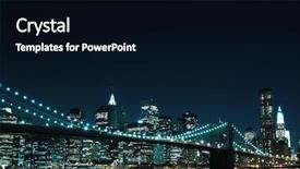  Presentation with new york night - Amazing slides having soho - brooklyn bridge and manhattan skyline backdrop and a black colored foreground