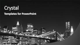  Presentation with brooklyn bridge - PPT theme featuring soho - brooklyn bridge and manhattan skyline background and a black colored foreground