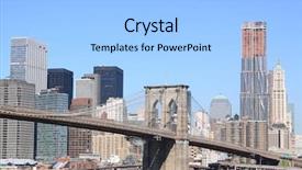  Presentation with brooklyn bridge - PPT layouts consisting of soho - brooklyn bridge and manhattan skyline background and a light gray colored foreground