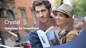  Presentation with guide me lord - PPT layouts consisting of soho - couple with tourist guide book background and a coral colored foreground