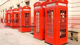  Presentation with london - Slide set enhanced with soho - five red phone boxes background and a red colored foreground