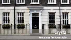  Presentation with boarding house - Audience pleasing PPT theme consisting of soho - house backdrop and a gray colored foreground